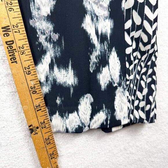 Natori Tie-Dye Floral Fluid Crepe Pull On Pants Black/White/Grey Sz XL Cocktail - Picture 16 of 16